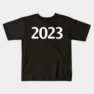 2023 Minimal White Text Typography Kids T-Shirt